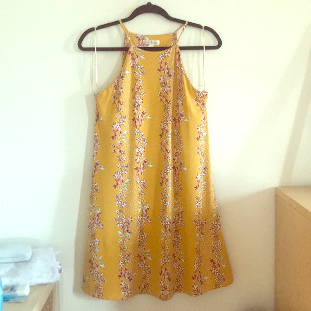 Nine Britton S Yellow Floral High-Neck Shift Dress